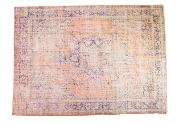 Vintage Distressed Overdyed Oushak Carpet