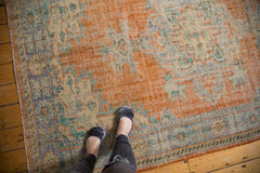 Vintage Distressed Oushak Carpet