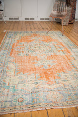 Vintage Distressed Oushak Carpet