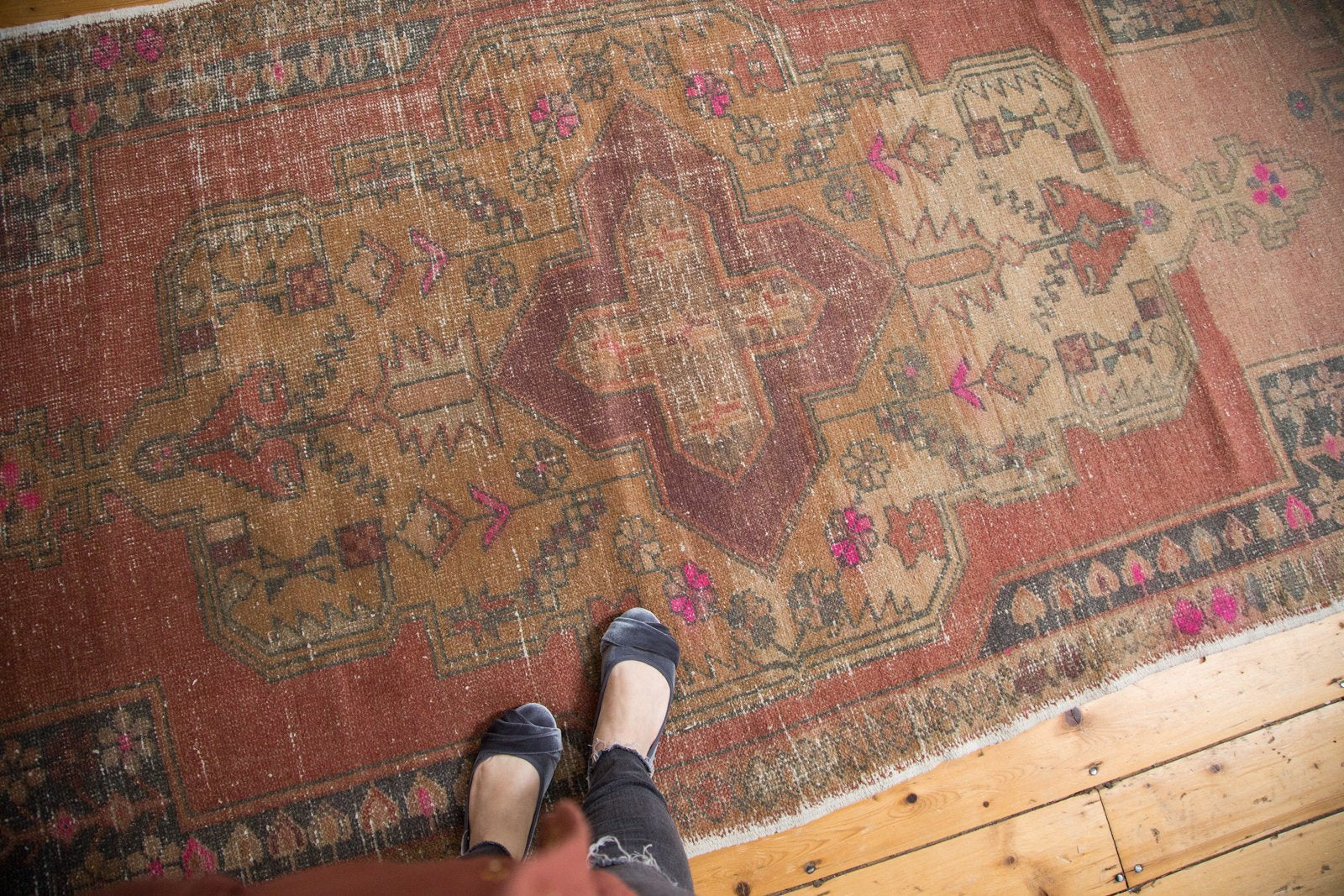 Vintage Distressed Oushak Rug