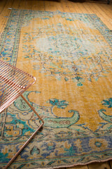  Vintage Distressed Oushak Carpet / Item 4645 image 10