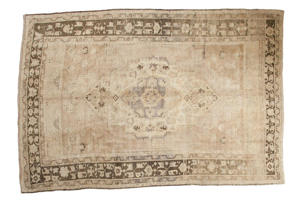 Vintage Distressed Oushak Carpet
