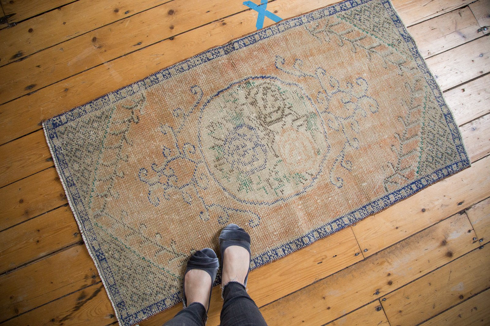 Vintage Distressed Oushak Rug
