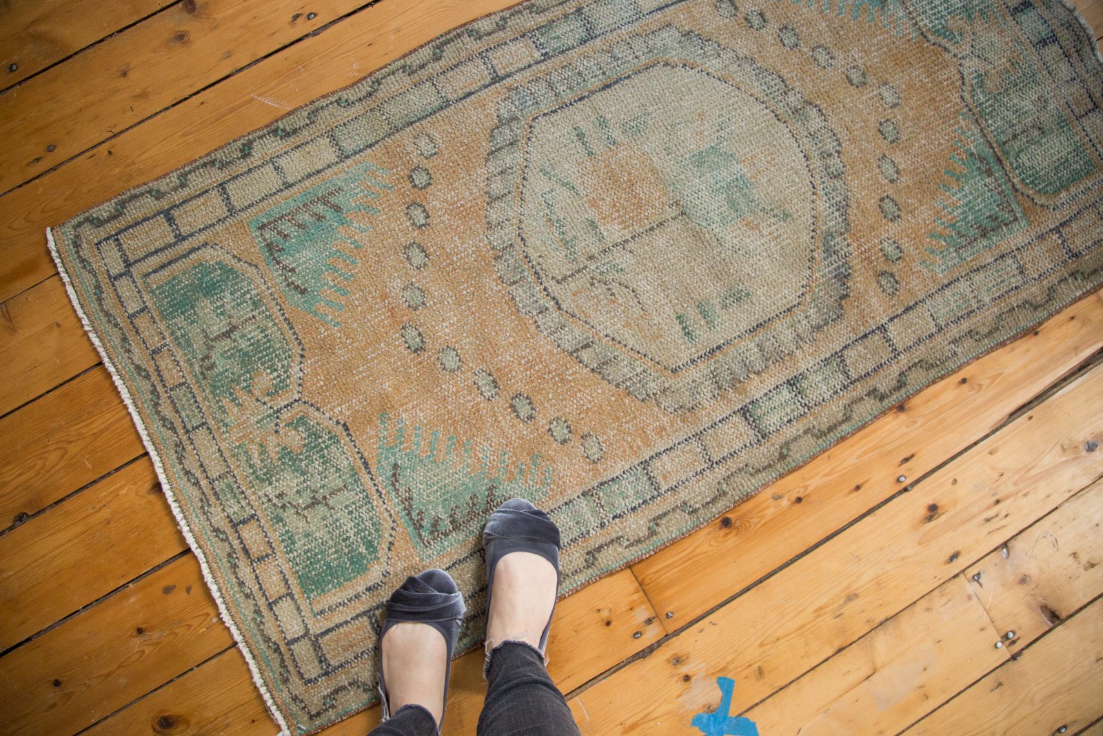 Vintage Distressed Oushak Rug Runner