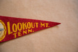Vintage red felt pennant tip showing 