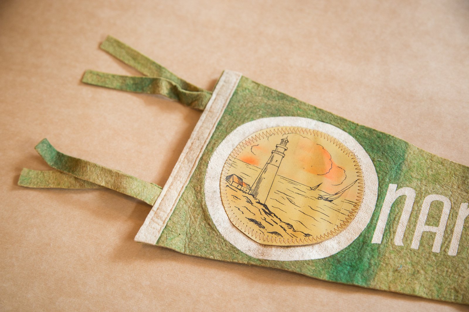 Nantucket Beach Mass. Felt Flag Banner Pennant