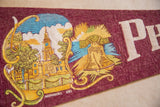 Golden Liberty Bell illustration and white 'Ph' text on maroon felt pennant.