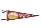 Maroon felt Nashville Tennessee pennant, State Capitol illustration and blue ties, 9x26.
