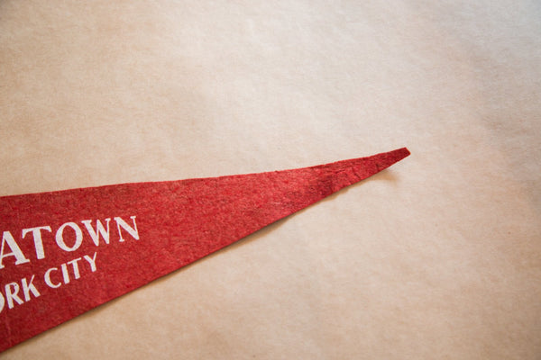 Souvenir Of China Town New York City Felt Flag Banner Pennant