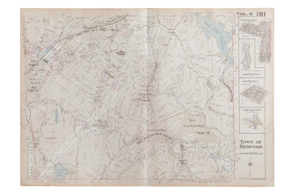 Vintage 1930s Bedford Center NY Bedford Hills Map