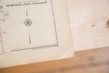 Vintage 1930 map detail showing copyright text and natural age wear on paper.