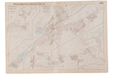 Vintage 1930s Hopkins Bedford Village New York map, detailed cream paper with blue water, 34