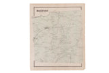 Antique 1860s Beers Bedford NY atlas map with unusual green hand coloring, 14.5x17.5 inches.