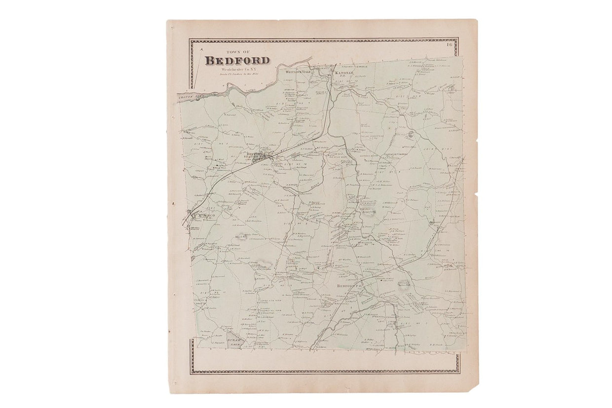 Antique Beers Bedford NY Atlas Map