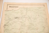 Antique 1860s Bedford, NY atlas map title and green hand-colored detail.