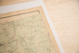 Angled detail of the mid-19th century Beers Bedford atlas map with unusual green hand coloring.