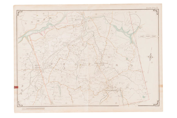Antique Bedford NY Center Map With Katonah