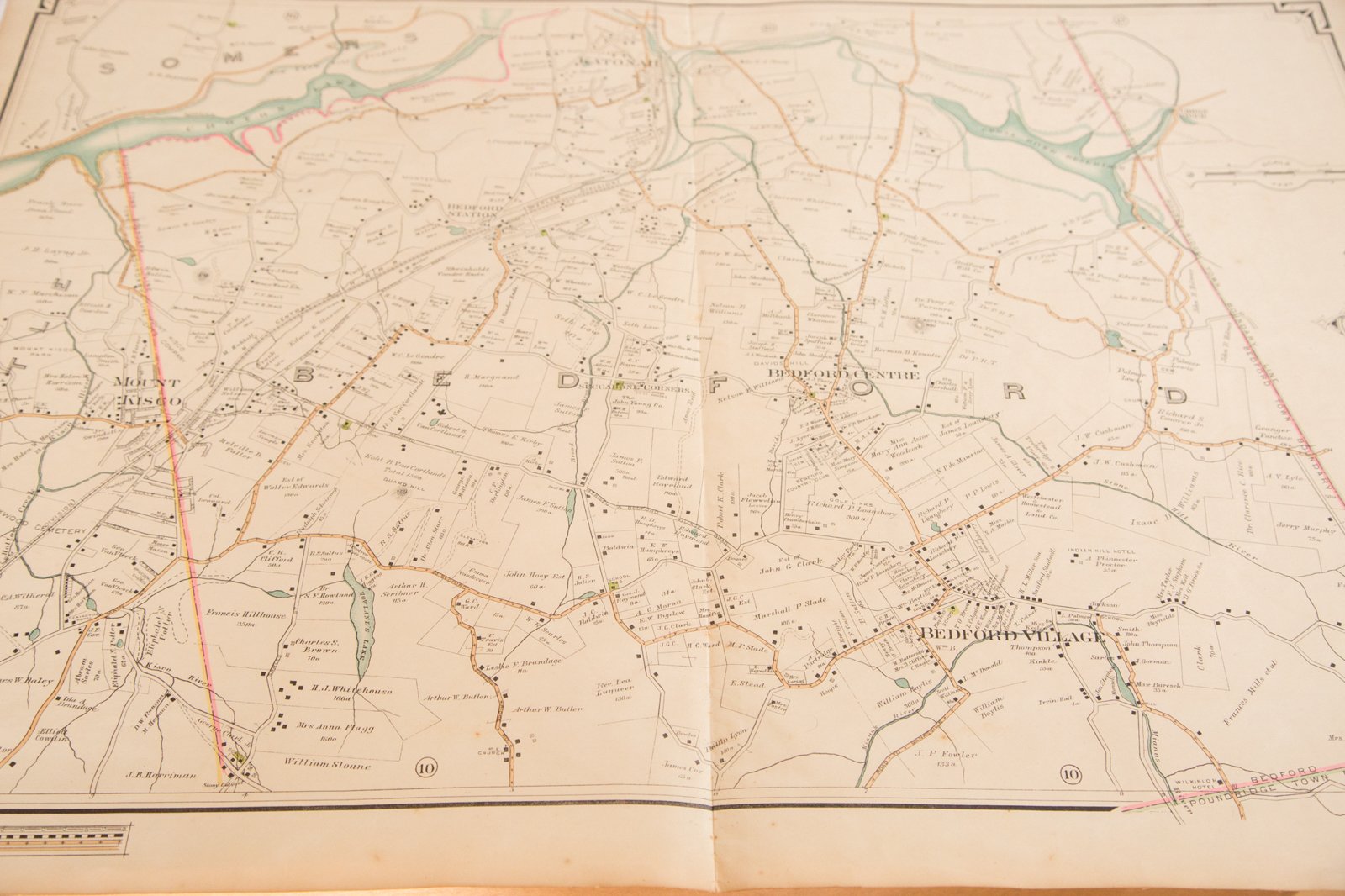 Antique Bedford NY Center Map With Katonah