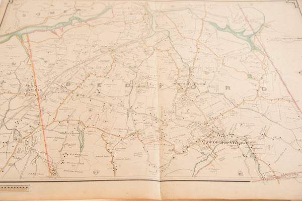 Antique Bedford NY Center Map With Katonah