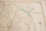 Antique Bedford map's upper right corner with Double Page 13 text and decorative border.