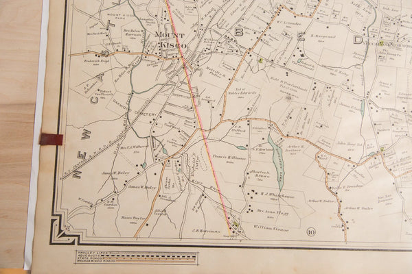 Antique Bedford NY Center Map With Katonah