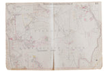 Vintage 1930s Hopkins map of Briarcliff Manor, New York, aged cream with red lines.