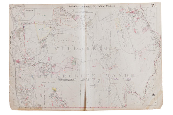 Vintage 1930s Hopkins Map of Briarcliff Manor NY 