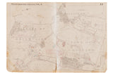 Vintage 1930s Hopkins map of Briarcliff Manor and Ossining, showing faded cream, red, and blue details.