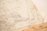 Vintage 1930s Hopkins map lower right with 'Sub Plan' and aged, creased paper.