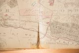 Vintage Hopkins 1930s map: central fold with visible creasing and minor tears.