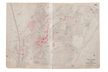 Vintage 1930s Hopkins Map of Village of Ossining
