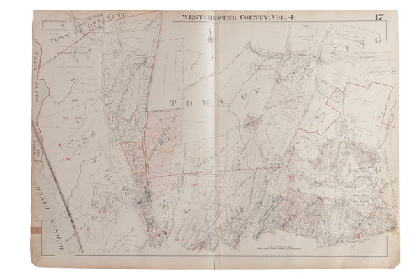 Vintage 1930s Hopkins Map of Village of Ossining
