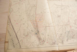 Close-up of the aged paper and fine cartography on a vintage 1930s Ossining map.