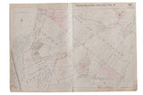 Vintage 1930s Hopkins map of New Castle and Ossining, NY, with red-lined districts on aged paper.