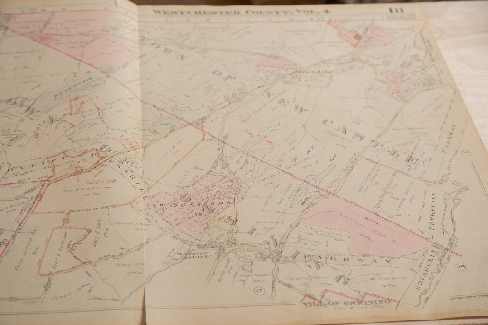 Vintage 1930s Hopkins Map of New Castle And Ossining NY 