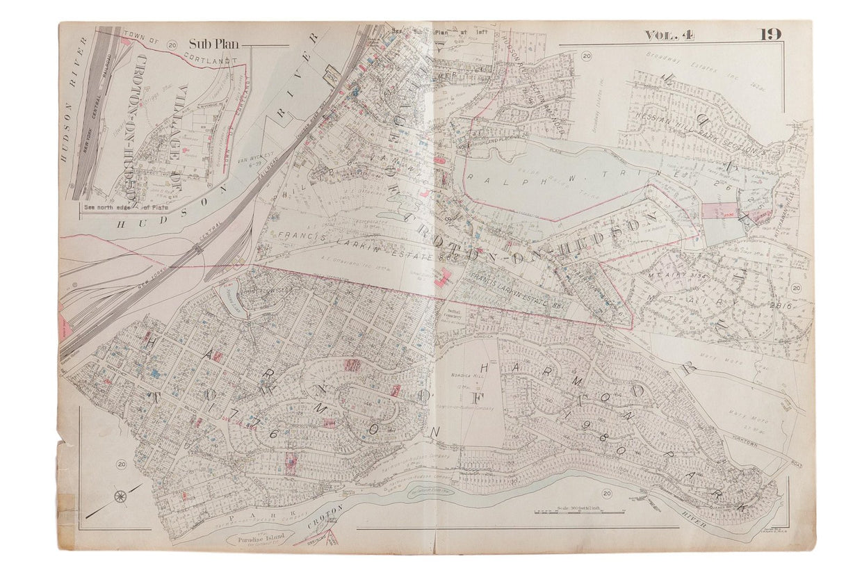 Vintage Hopkins Map of Croton On Hudson NY And Cortlandt