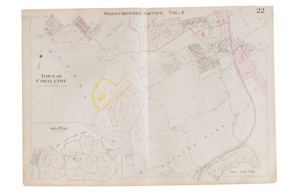 Vintage Hopkins Map of Town of Cortlandt NY 
