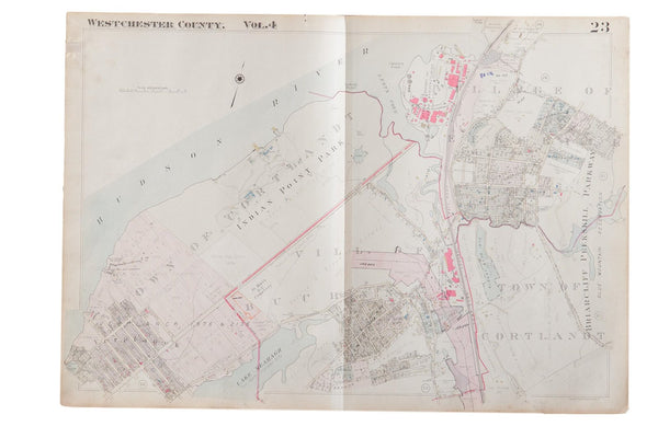 Vintage Hopkins Map of Town of Cortlandt NY Village of Buchanan