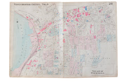 Vintage Hopkins Map of Village of Peekskill