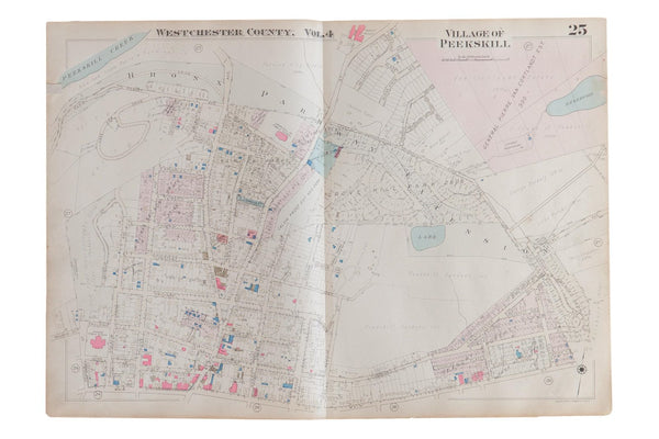 Vintage Hopkins Map of Village of Peekskill