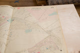 Close view of the vintage Hopkins map of Peekskill showing the lake and property divisions.