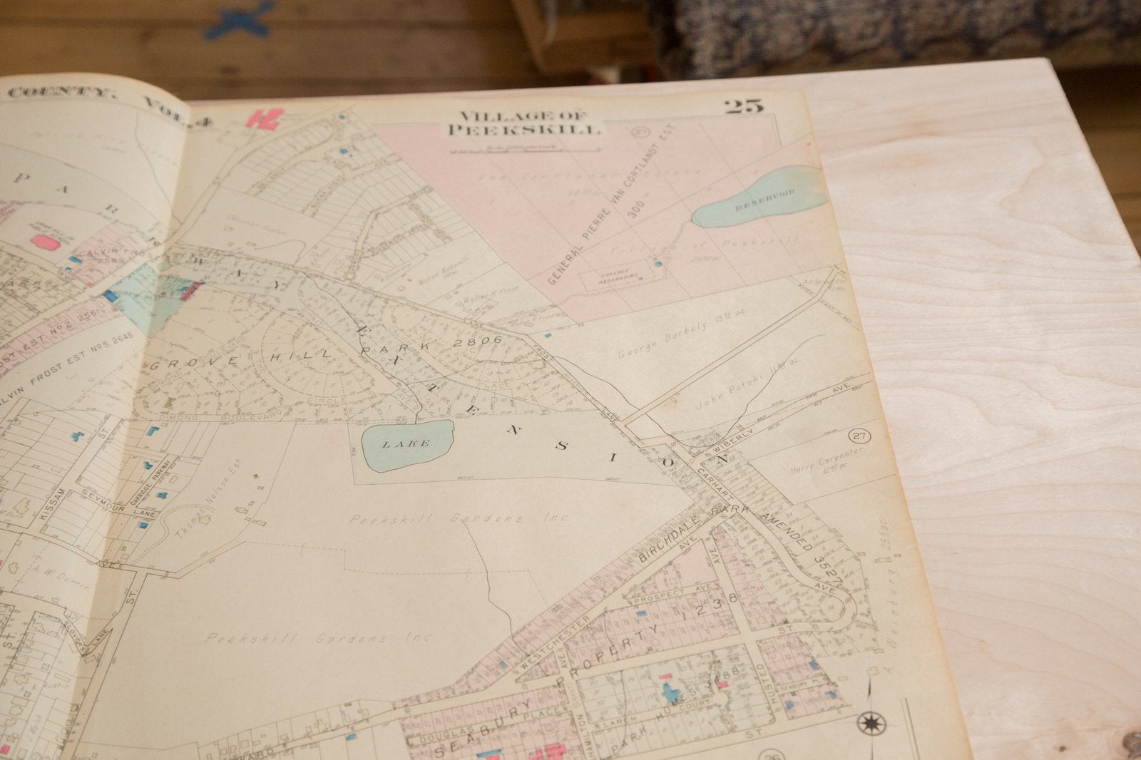 Vintage Hopkins Map of Village of Peekskill