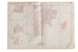Vintage Hopkins map of Cortlandt, NY, showing detailed property plots with pink and blue color accents.