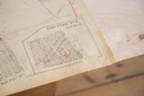 Angled detail of the Sub Plan No 1 section on the vintage Hopkins map, showing aged paper.