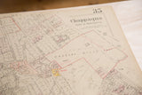 Chappaqua Town of New Castle header on vintage 1930s Hopkins map, aged paper.