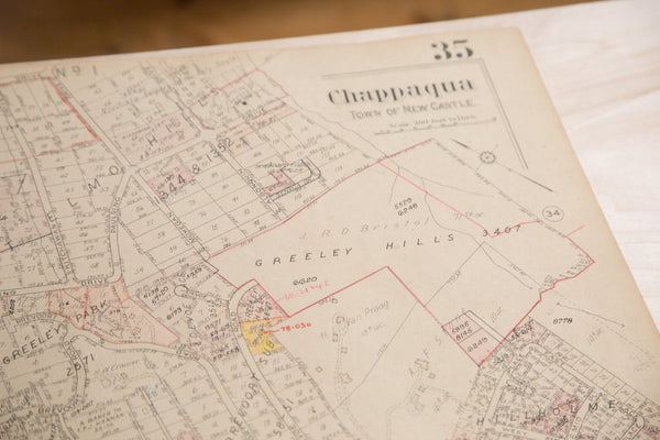 Vintage Hopkins Map of Chappaqua