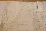 Vintage Mt. Kisco map detail with central fold, showing Oakwood Cemetery, aged paper.