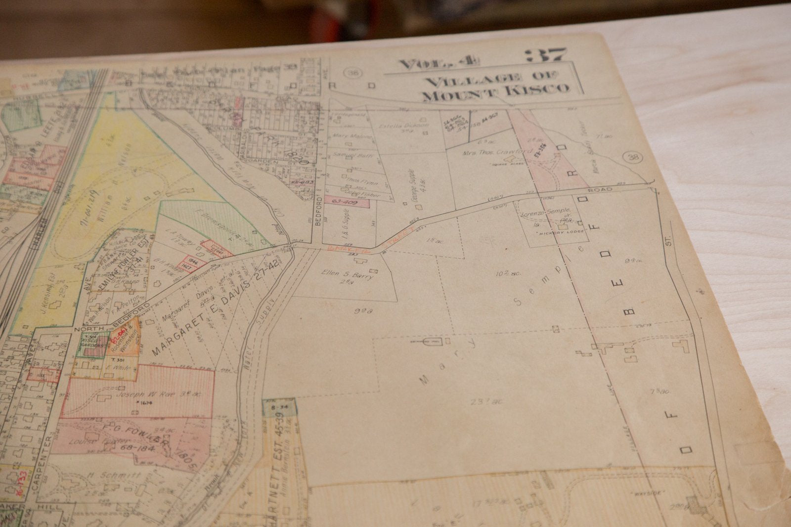 Vintage Hopkins Map of Town of Mt Kisco