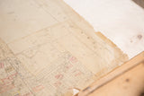 Vintage Mt Kisco map's lower right with street names, red markings, tape, and aged paper.
