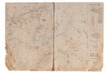 Vintage Hopkins map of Bedford, New York, aged cream, with central fold and red-green details, 34x24.